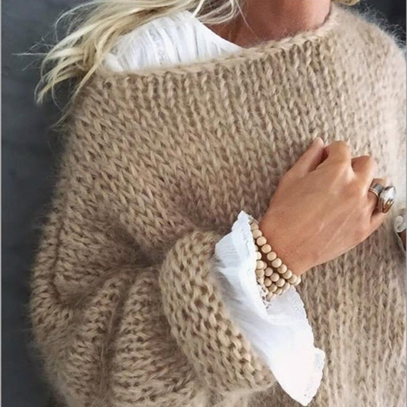 Rose | Women's Oversized Crew Neck Sweater - Image 5