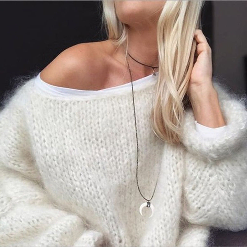 Rose | Women's Oversized Crew Neck Sweater - Image 6