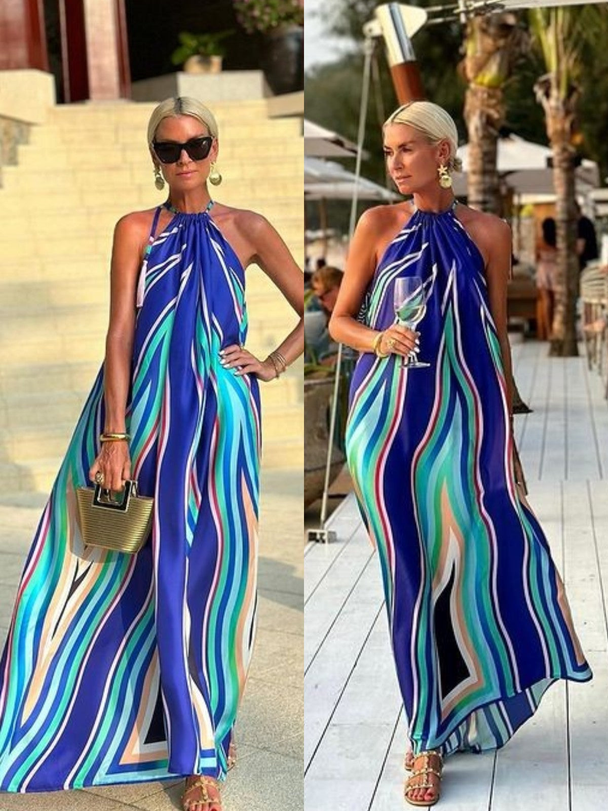 Kristen | Elegant Halter Maxi Dress for Summer - Image 3