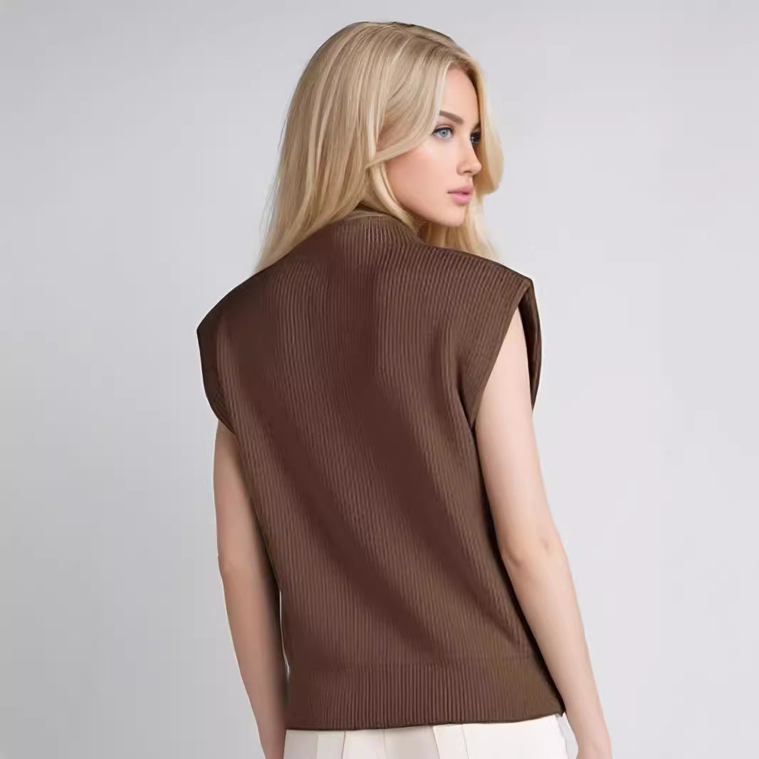 Jamie | Women's Sleeveless Mock Neck Sweater Vest - Image 4