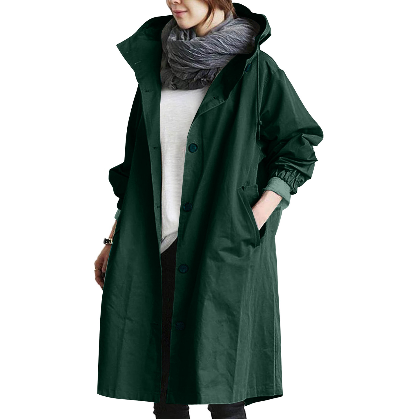 Raegan | Women's Oversized Hooded Trench Coat - Image 4