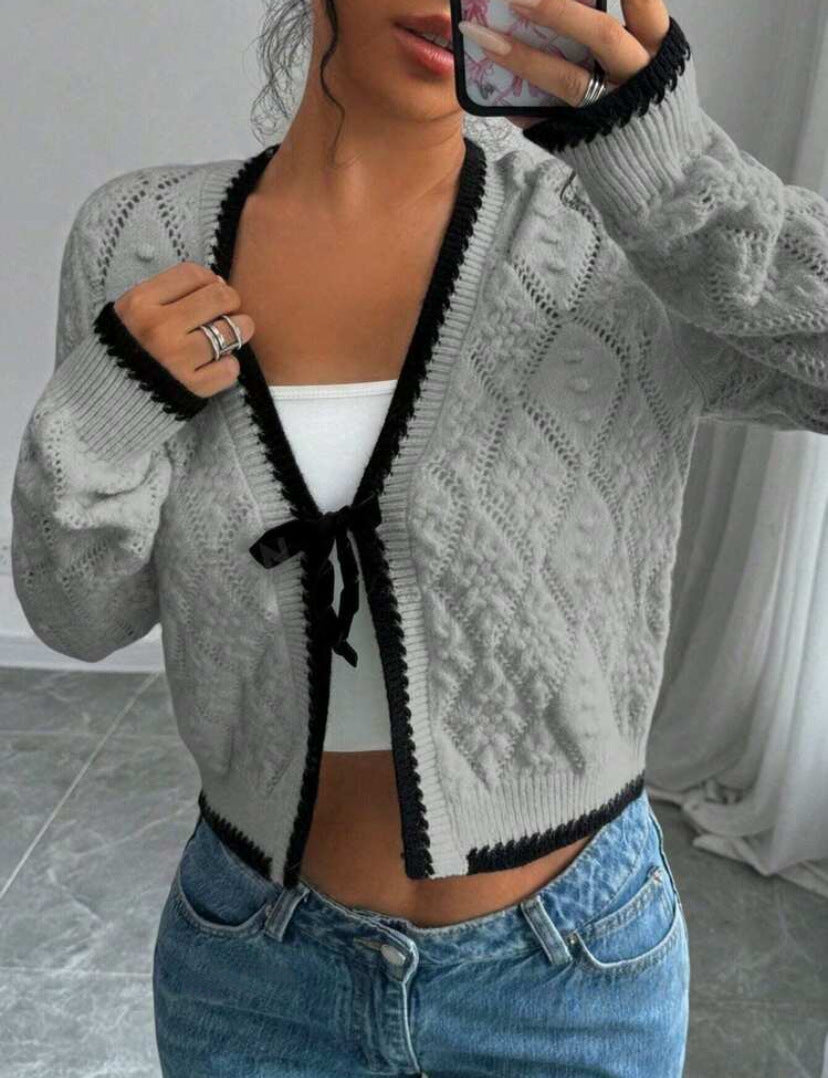 Jamie | Women's Cropped V-Neck Cardigan - Image 5