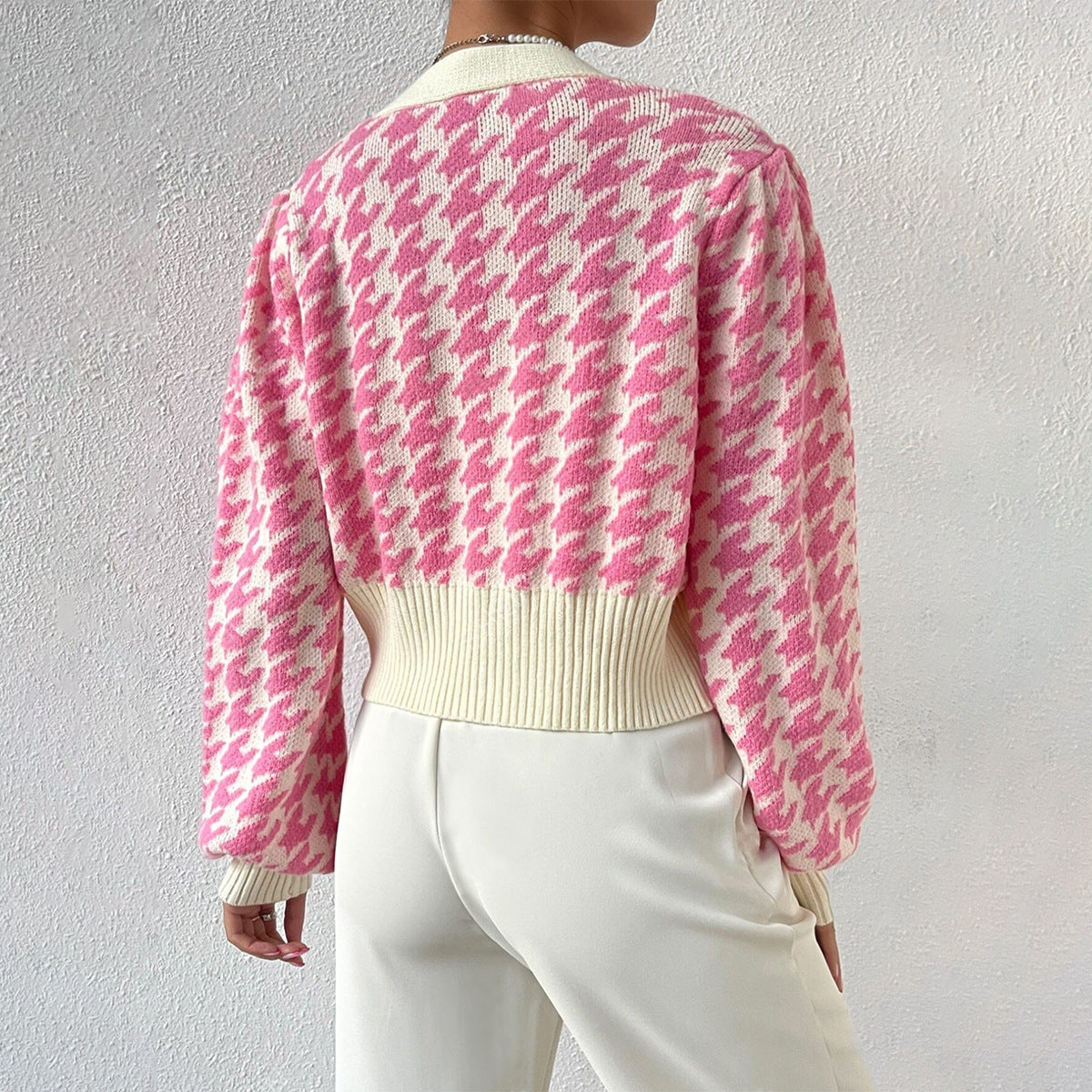 Violet | Women's Cropped V-Neck Cardigan - Image 2