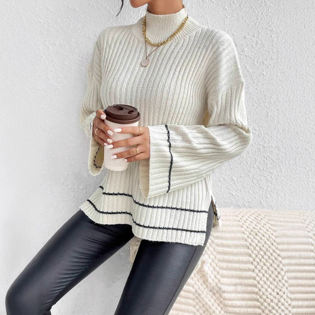 Alison | Women's Turtleneck Ribbed Sweater - Image 3