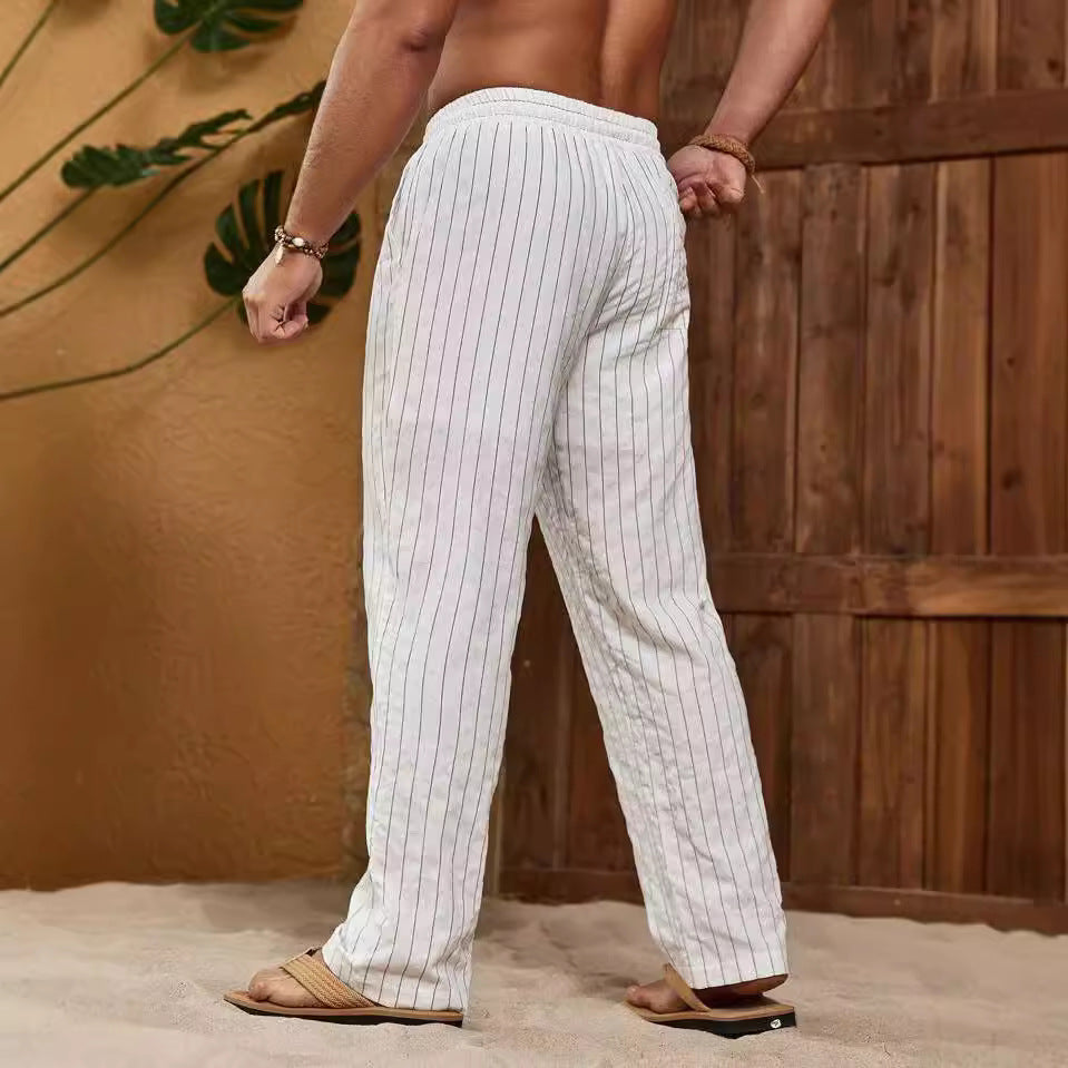 Keegan | Men’s Trousers - Lightweight Cotton Linen Blend - Relaxed Fit - Image 4