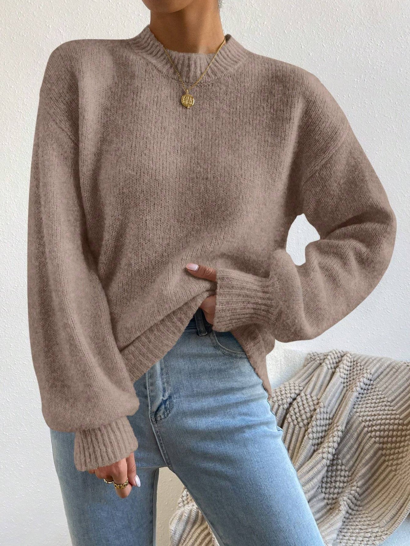 Delilah | Women's Relaxed Fit Crewneck Sweater - Image 3