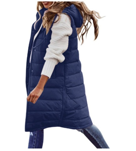 Kristen | Women's Hooded Longline Puffer Vest - Image 3
