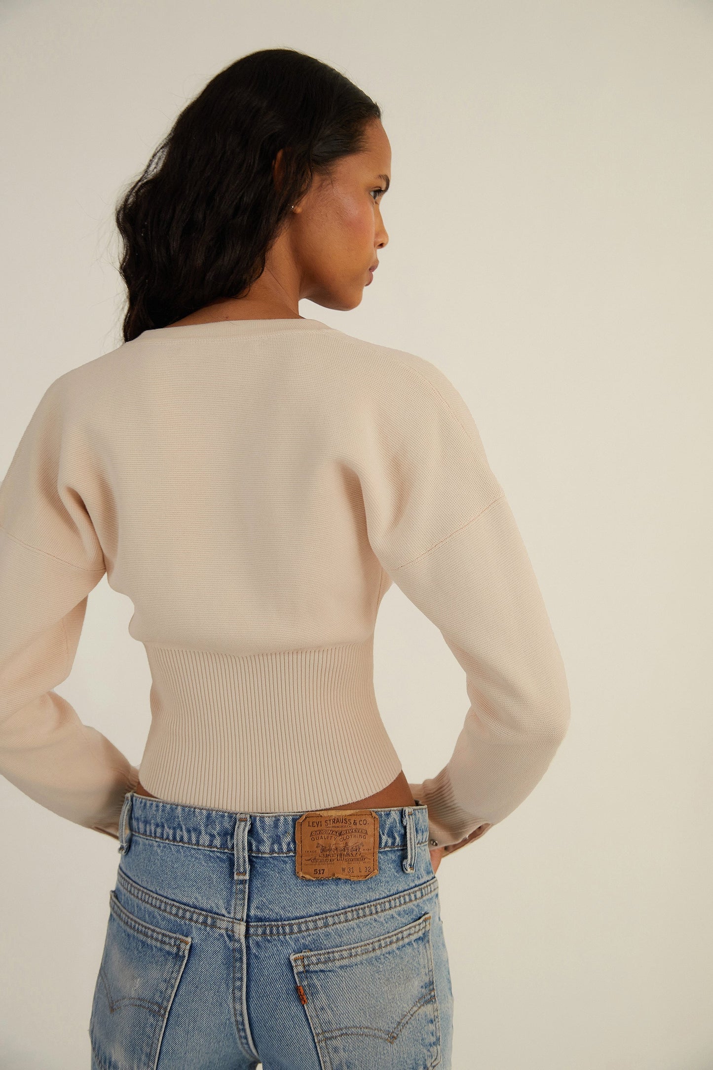 Vivian | Women's Fitted Ribbed Cardigan - Image 3