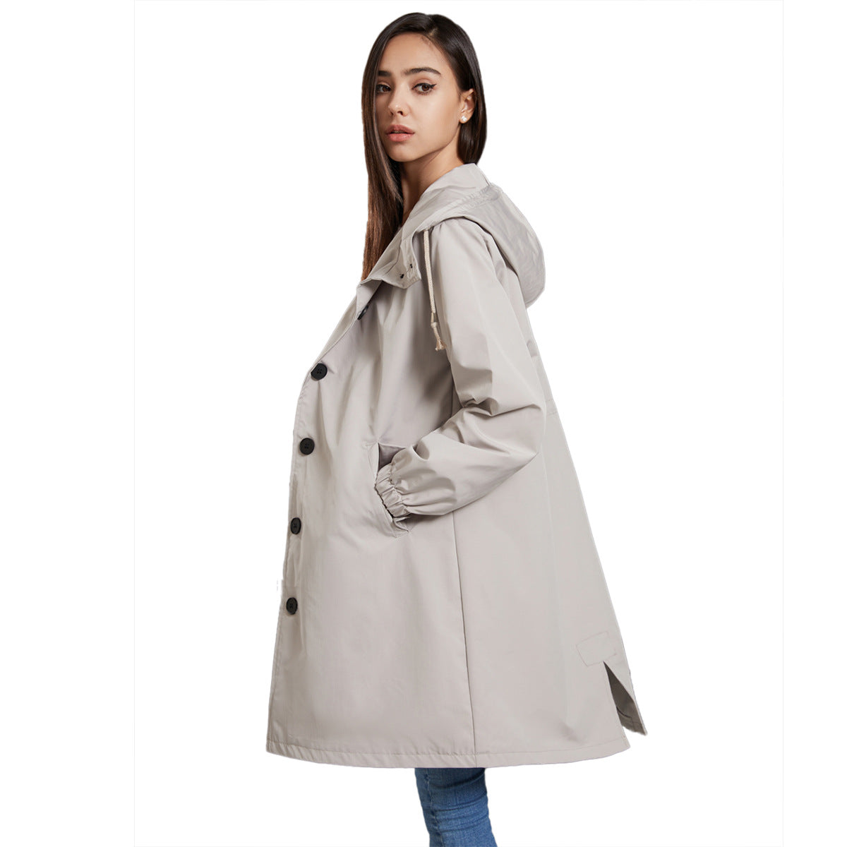 Norma | Women's Hooded Long Coat - Image 4