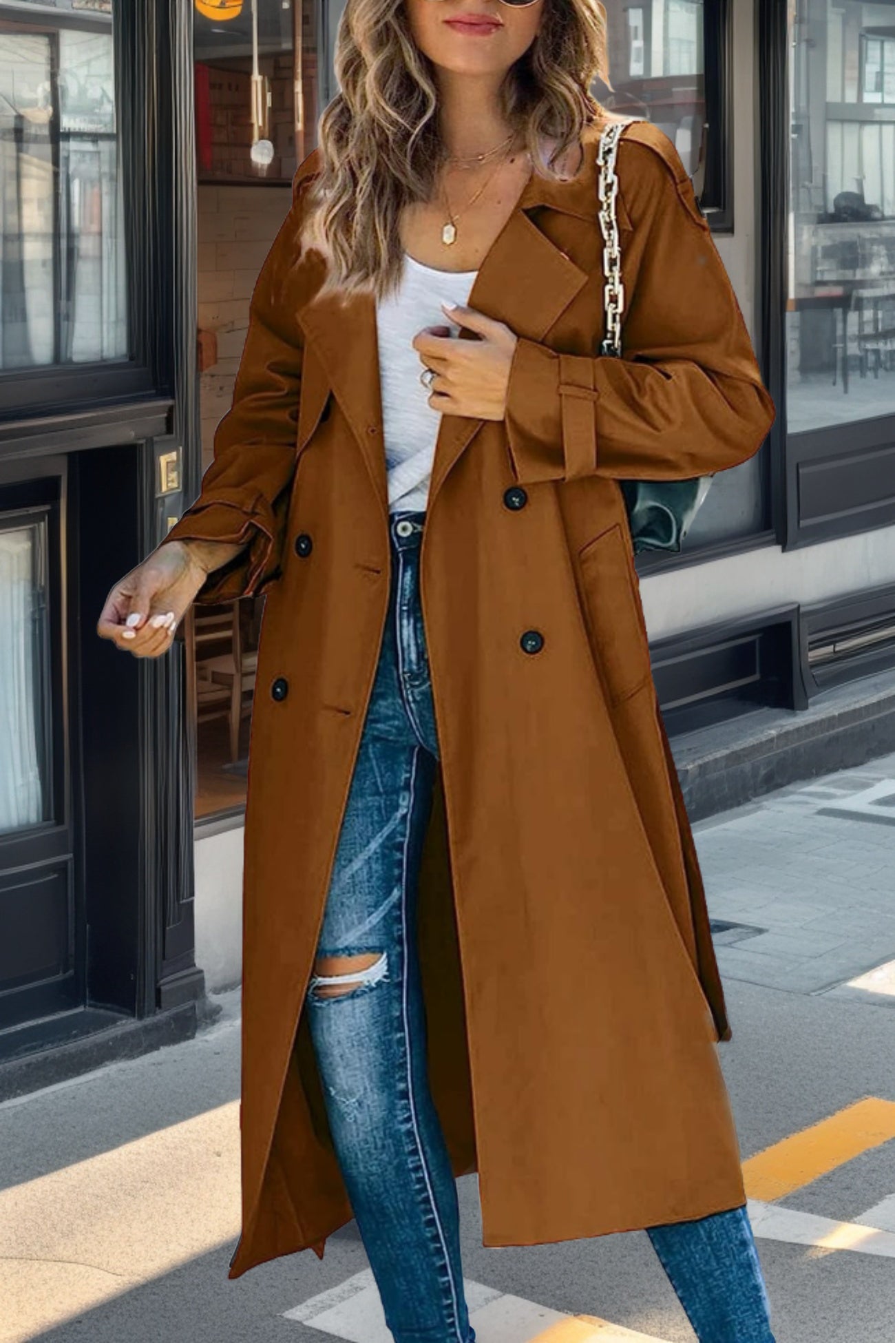 Rosemary | Women's Double-Breasted Trench Coat - Image 5