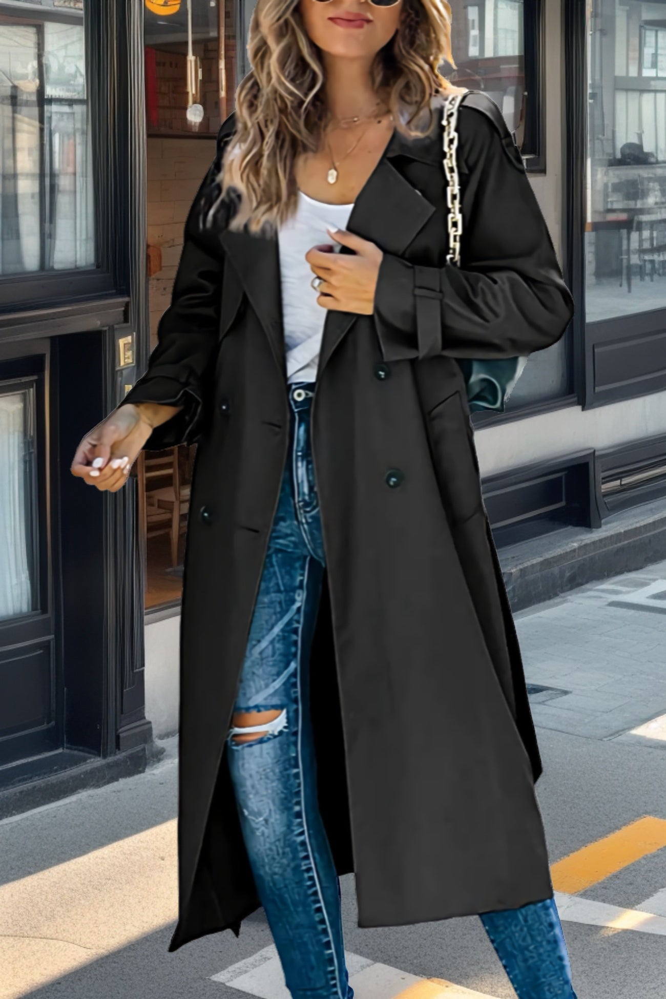 Rosemary | Women's Double-Breasted Trench Coat - Image 6