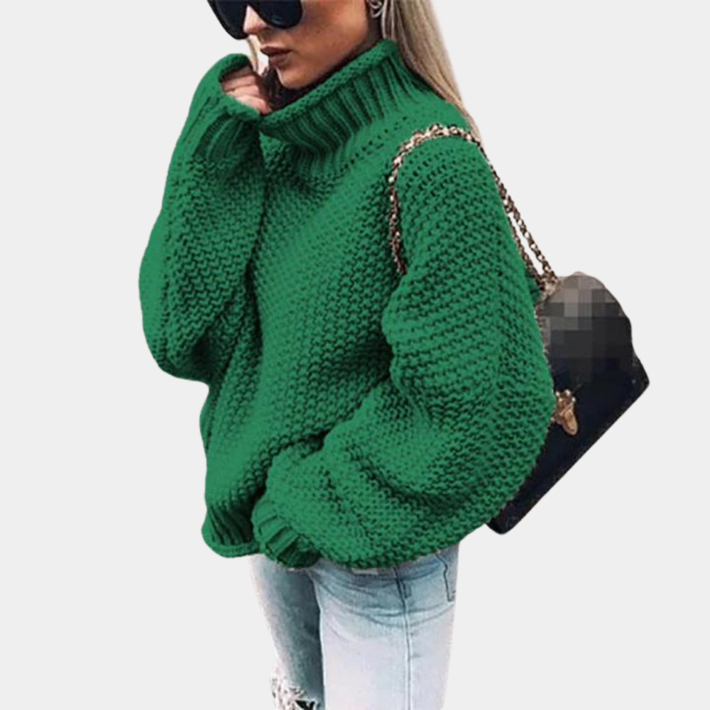 Isabella | Women's Oversized Turtleneck Knit Sweater - Image 4