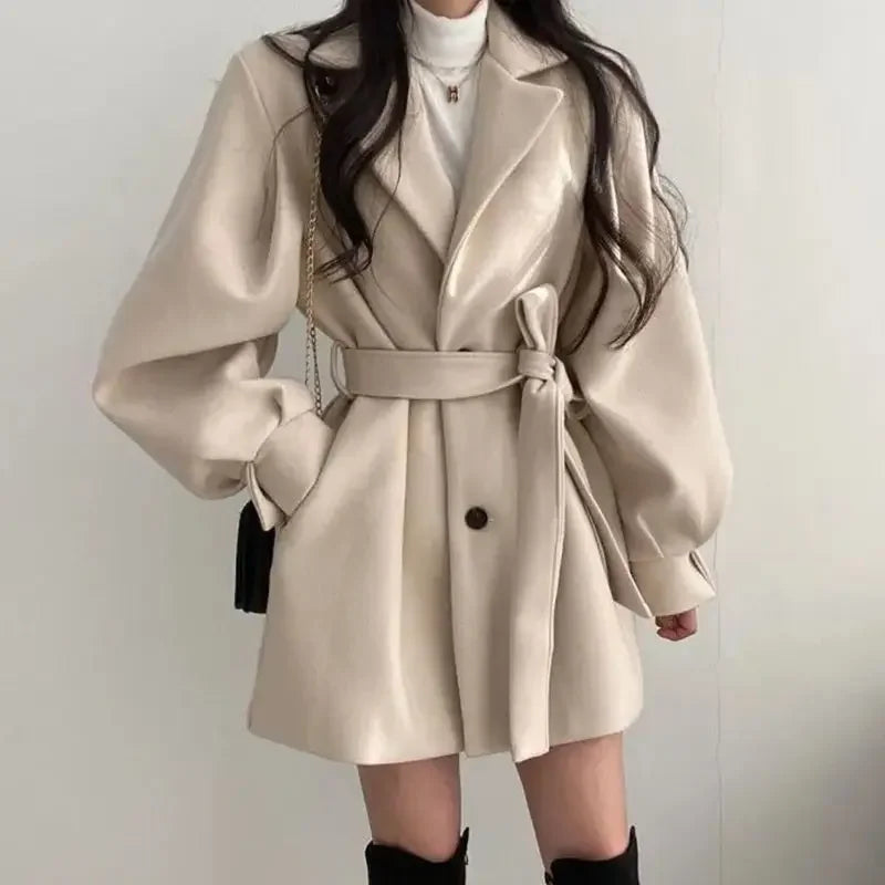 Kara | Women's Belted Wrap Mini Coat - Image 5