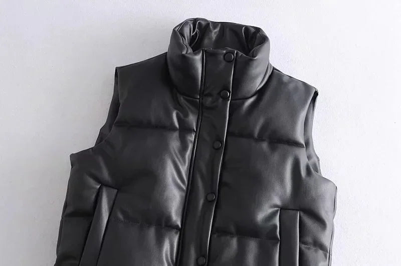 Kathleen | Women's High Collar Quilted Puffer Vest - Image 4
