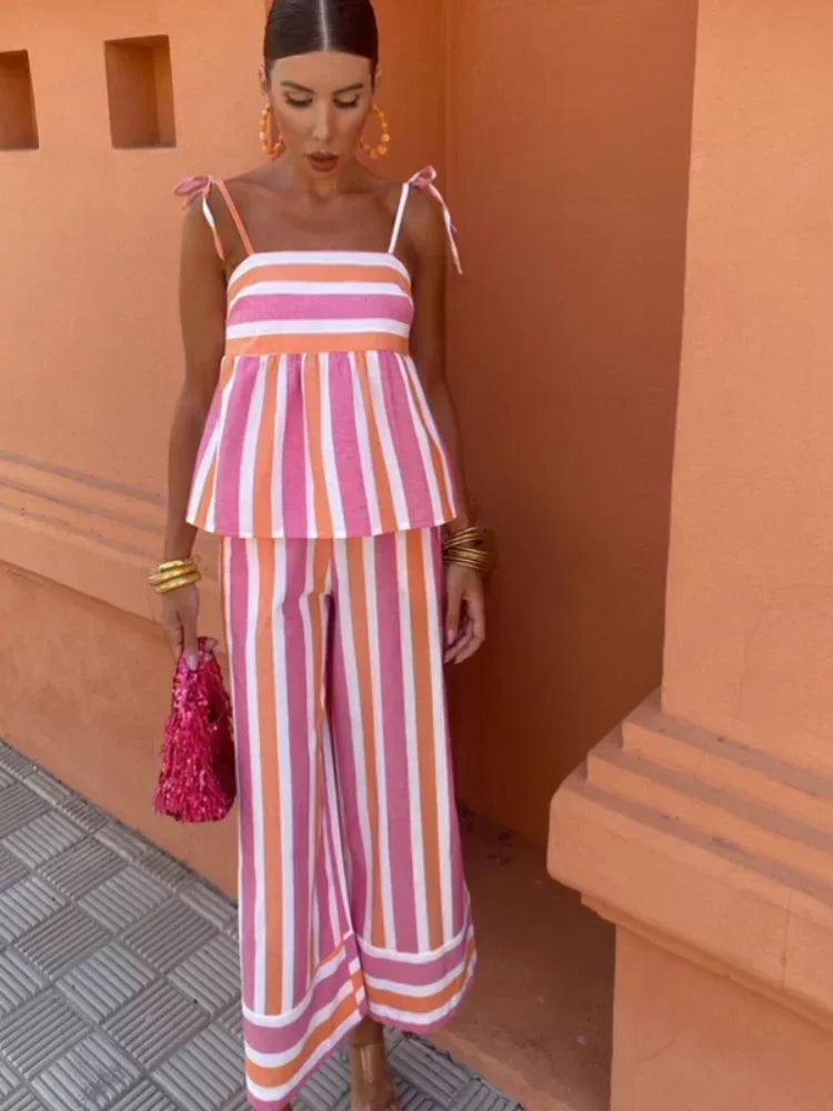 Jordan | Striped Trousers Summer Set for Chic Comfort - Image 4