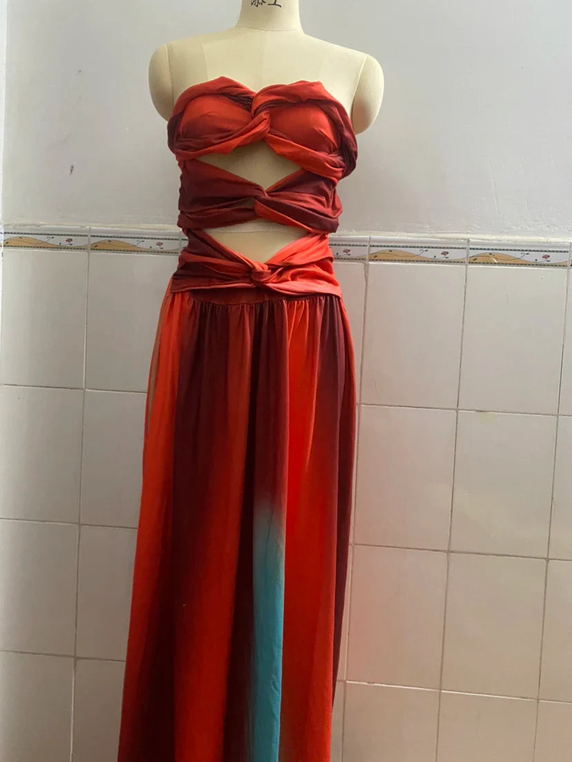 Raegan | Elegant Color-Block Maxi Dress - Image 6