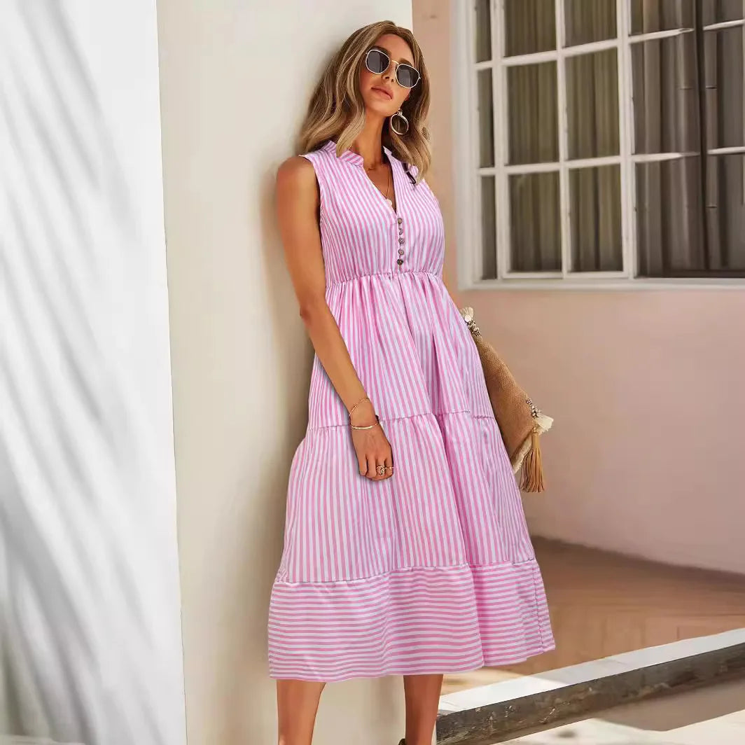 Mary | Stylish Striped Sleeveless Dress for Summer - Image 8