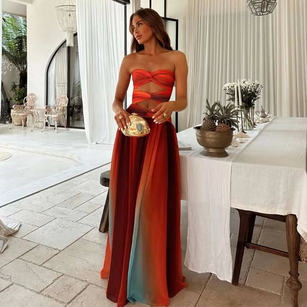 Raegan | Elegant Color-Block Maxi Dress - Image 2