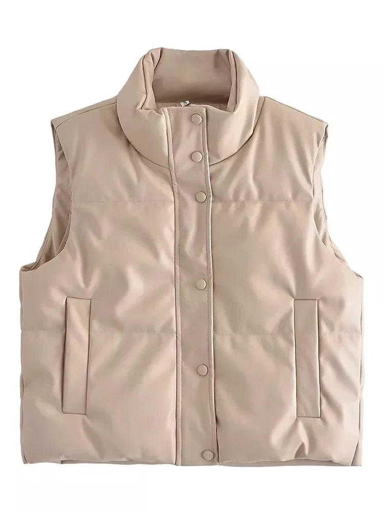Kathleen | Women's High Collar Quilted Puffer Vest - Image 5