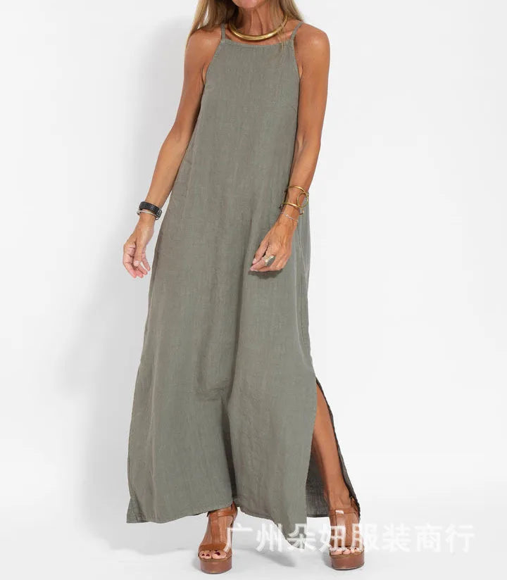 Piper | Elegant Strapless Slip Dress with Delicate Slits - Image 6