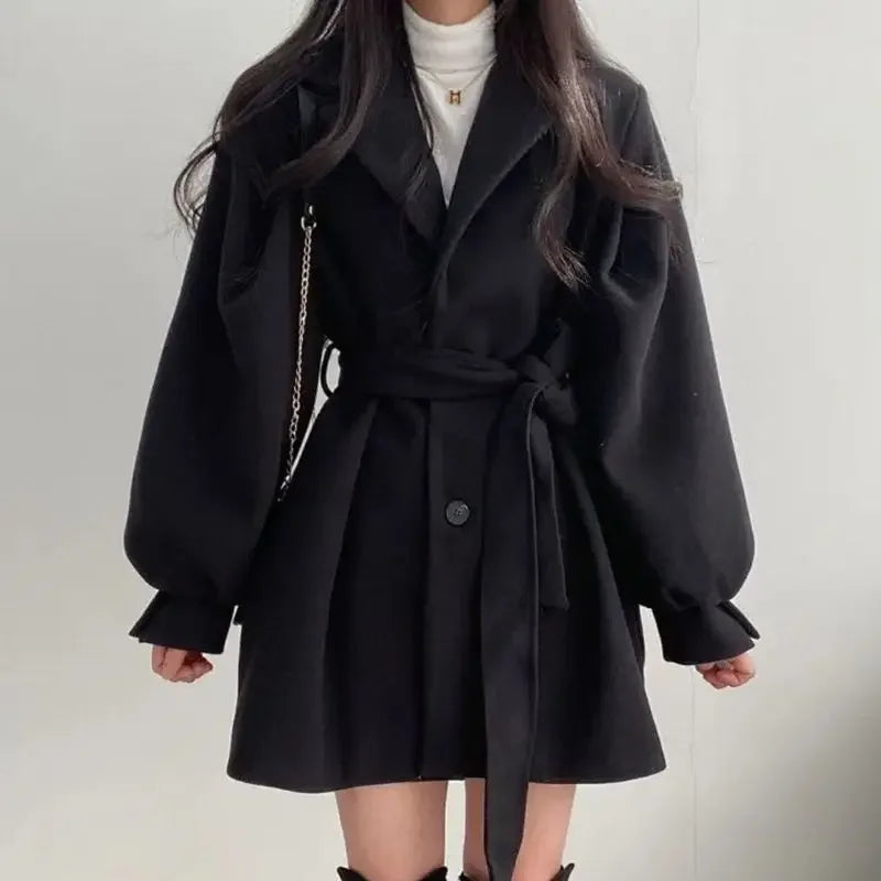 Kara | Women's Belted Wrap Mini Coat - Image 2