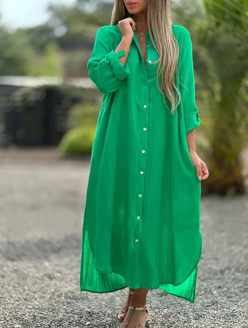 Mia | Elegant Cotton Hemp Summer Dress for Women - Image 8