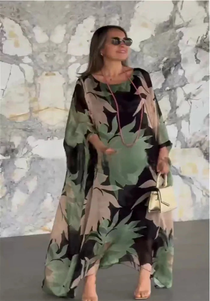 Fatima | Floral Printed Breezy Kaftan for Effortless Elegance - Image 9