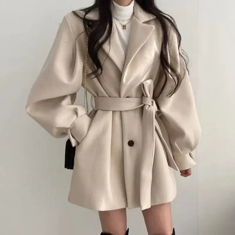 Kara | Women's Belted Wrap Mini Coat - Image 3