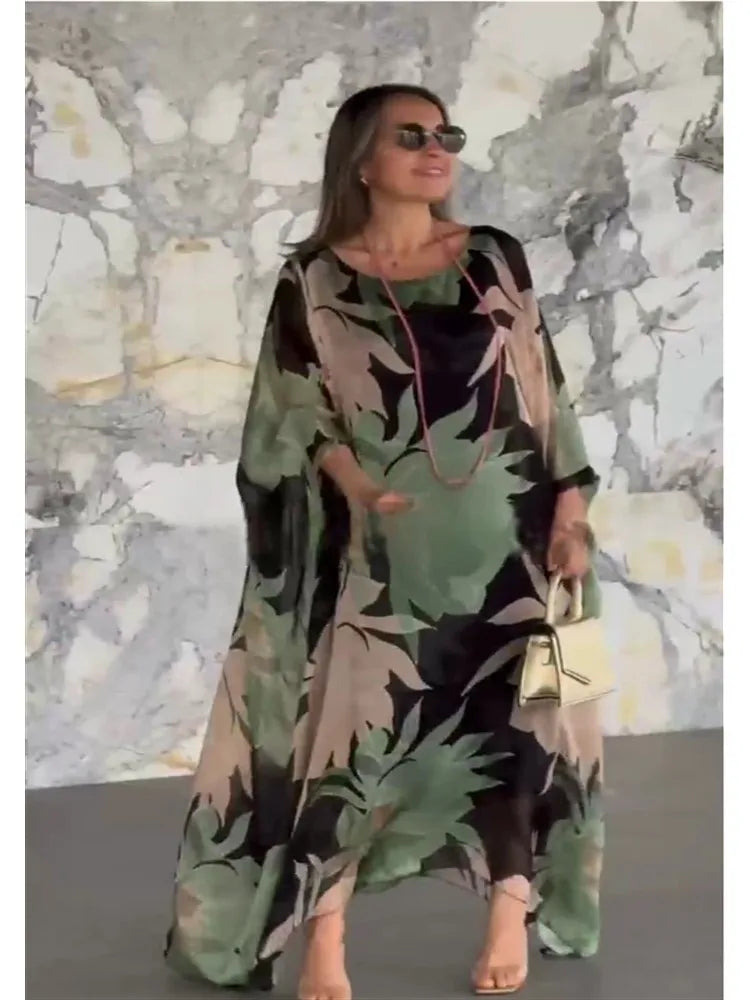 Fatima | Floral Printed Breezy Kaftan for Effortless Elegance - Image 3