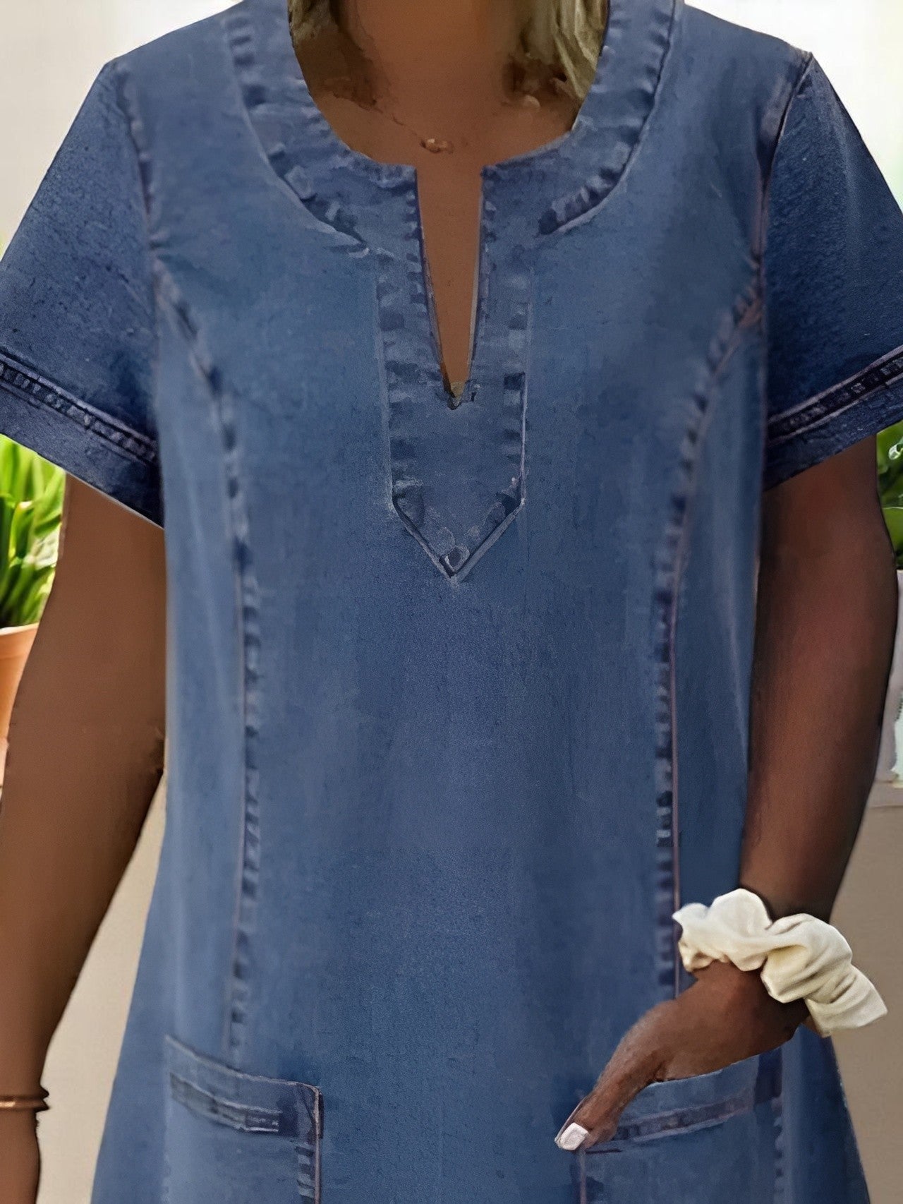 Savannah | Chic Soft Denim Midi Dress for Effortless Style - Image 2