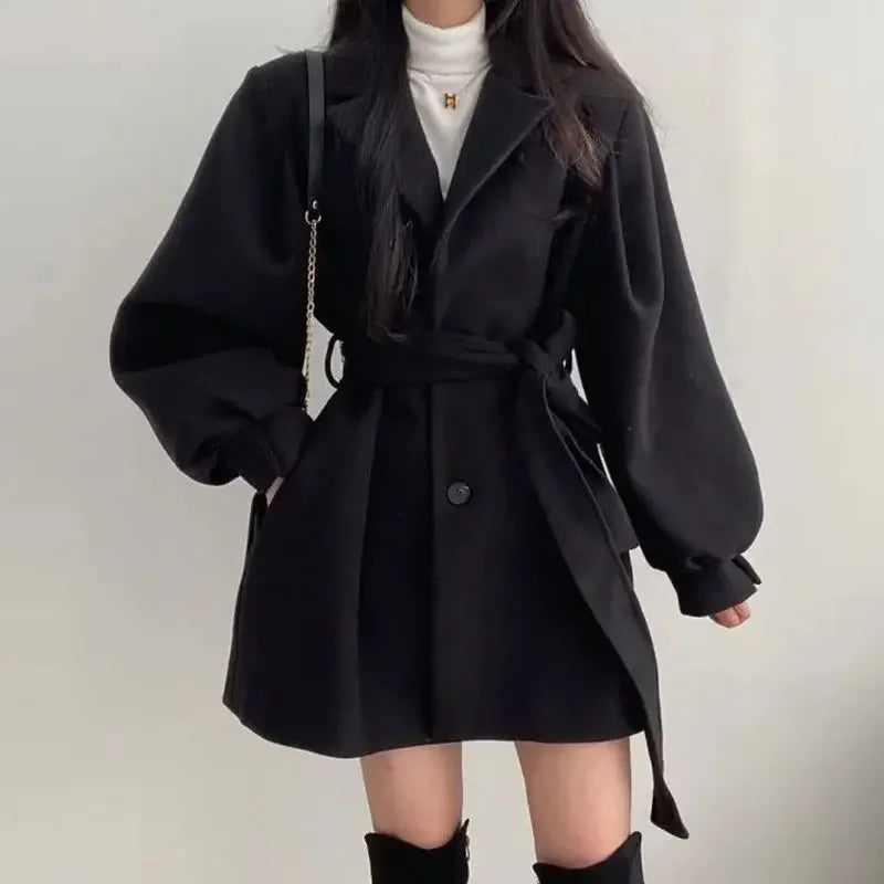 Kara | Women's Belted Wrap Mini Coat - Image 4