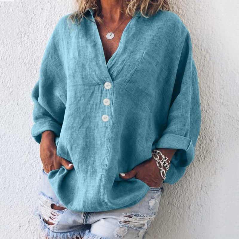 Amy | Casual Elegance V-neck blouse for women - Image 2