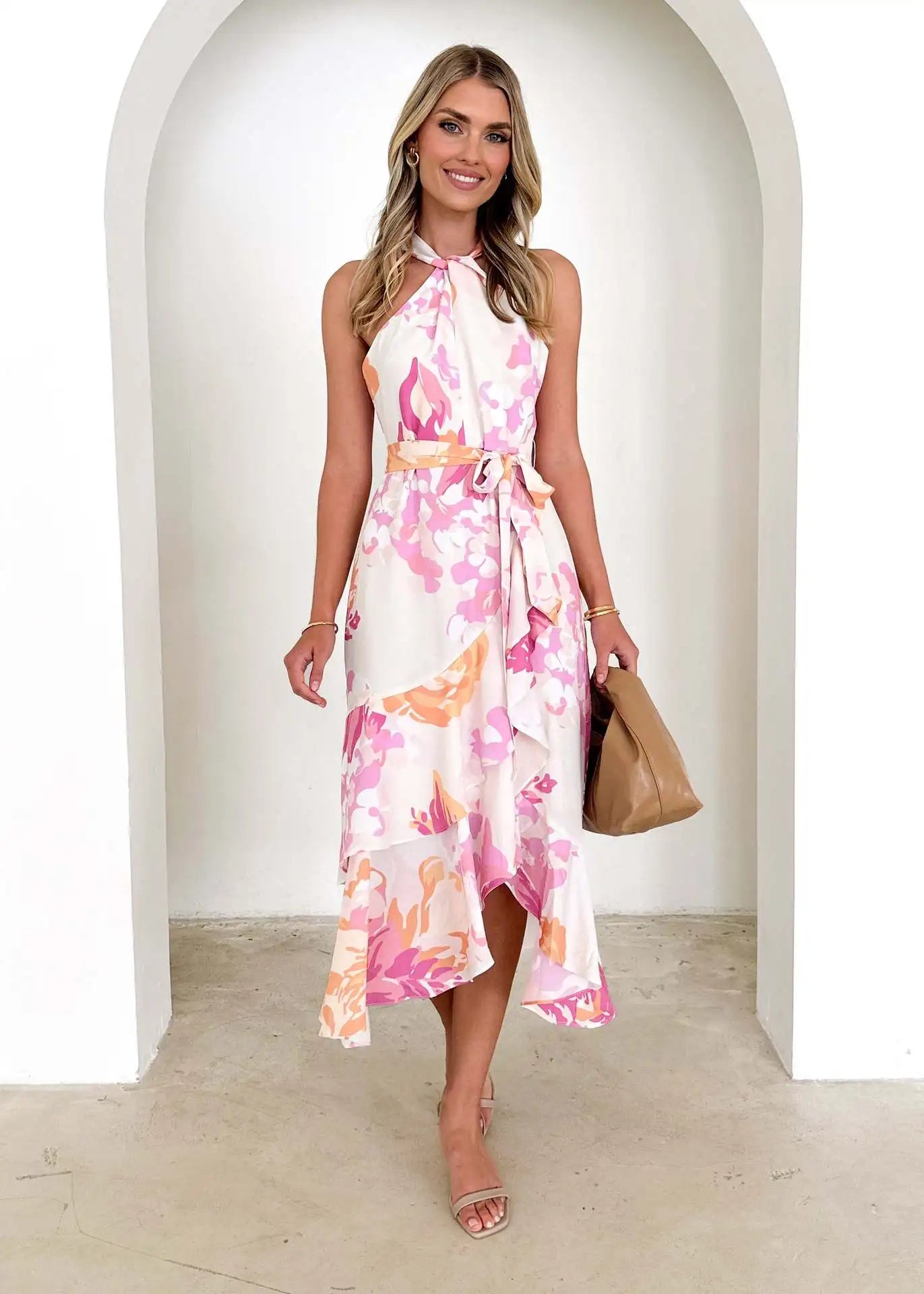 Brianna | Elegant Halter Neck Wrap Dress - Image 7