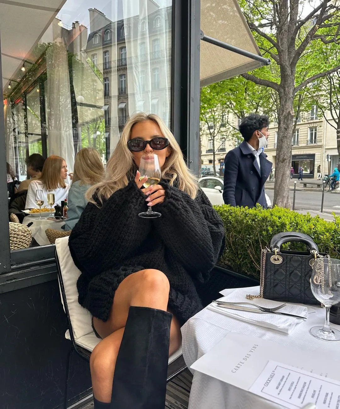 Emma | Women's Oversized Knit Sweater Dress - Image 2