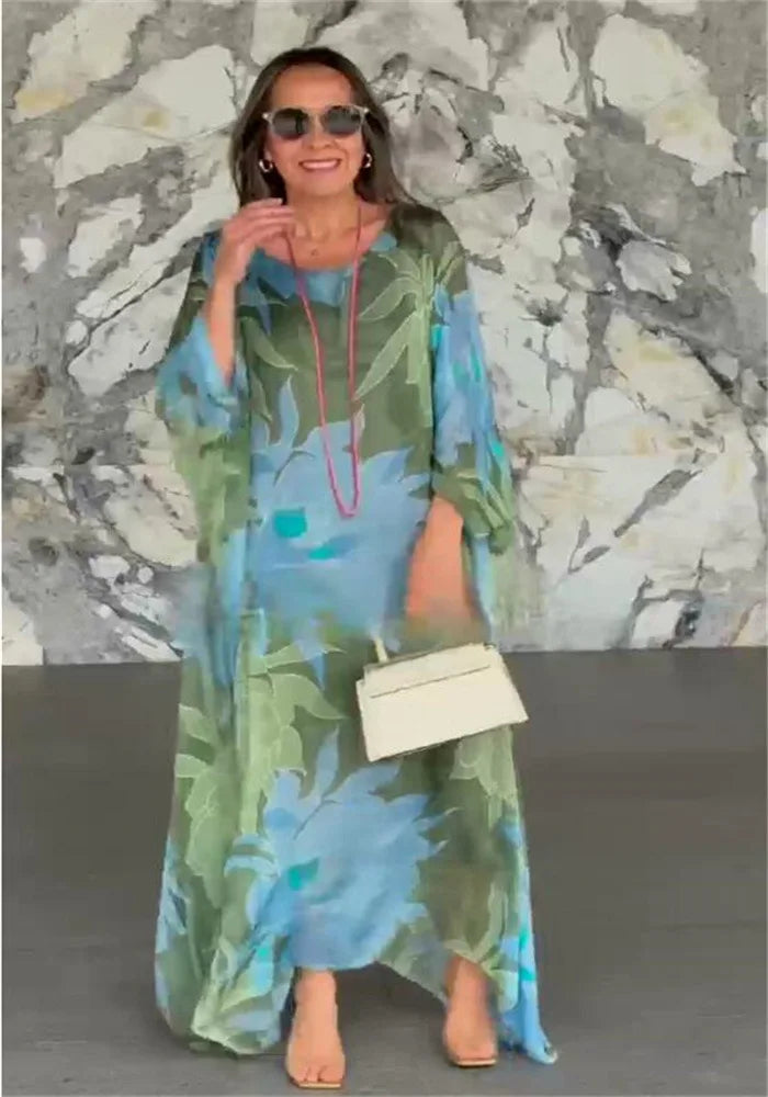 Fatima | Floral Printed Breezy Kaftan for Effortless Elegance - Image 7