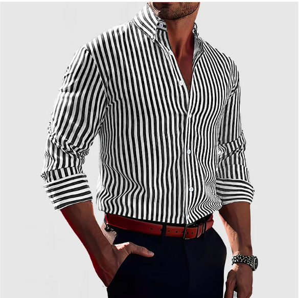 Frederick | Striped Cotton Shirt - Timeless Elegance and Comfort - Image 2