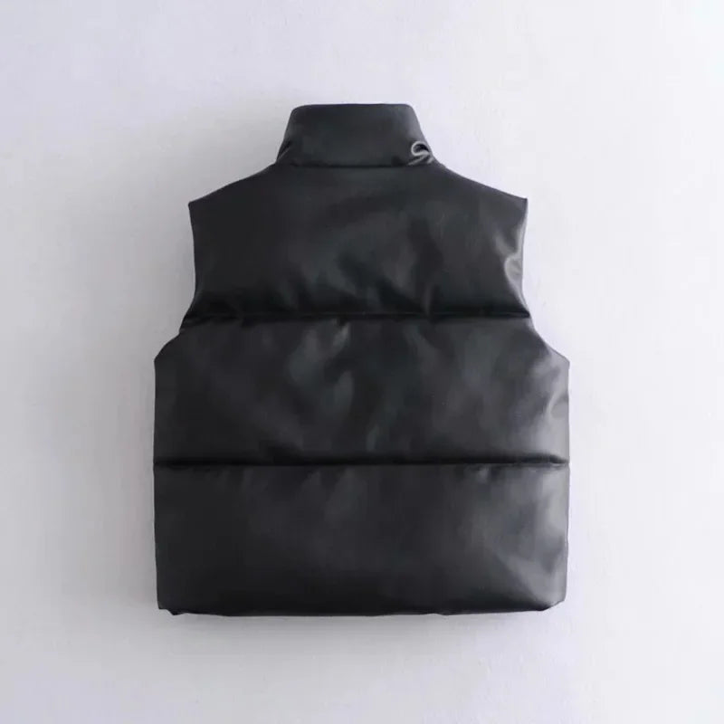 Kathleen | Women's High Collar Quilted Puffer Vest - Image 2