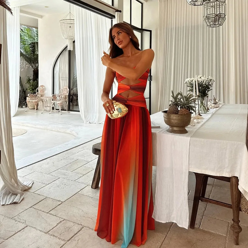Raegan | Elegant Color-Block Maxi Dress - Image 3