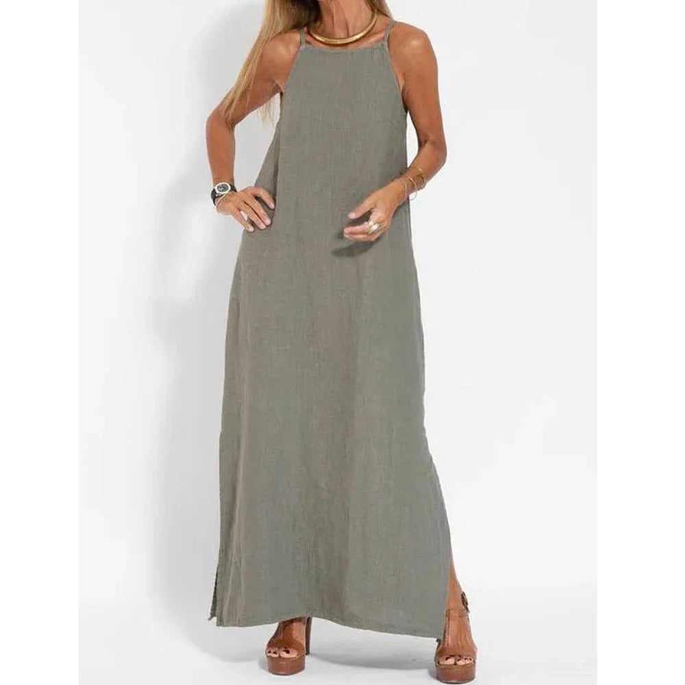 Piper | Elegant Strapless Slip Dress with Delicate Slits - Image 3