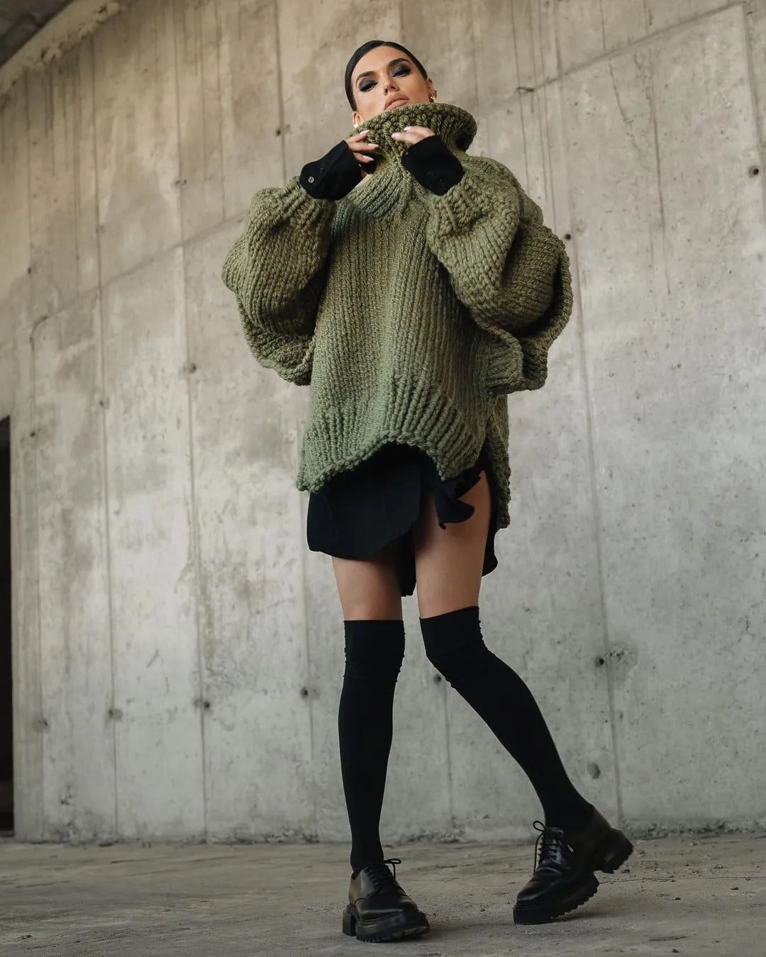 Emma | Women's Oversized Knit Sweater Dress - Image 8