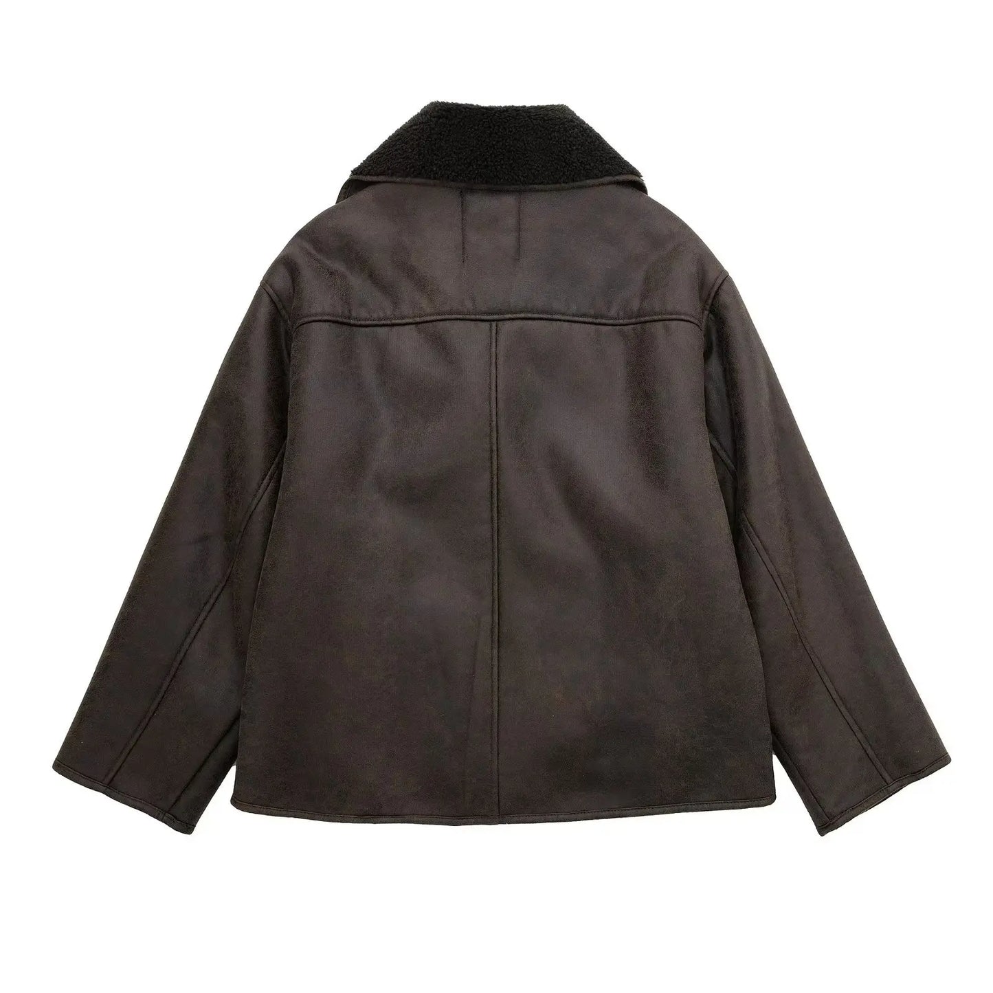 Melissa | Women's Oversized Sherpa Lined Double Breasted Jacket - Image 3