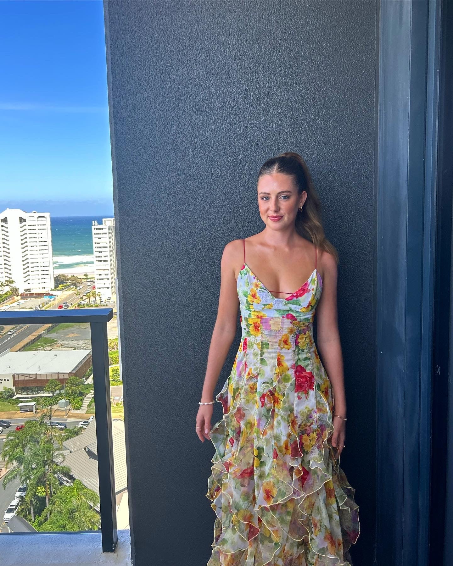 Mariah | Romantic Floral Maxi Dress with Ruffled Tiers - Image 3