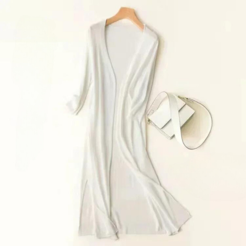 Laura | Women's Long Open Front Cardigan - Image 9