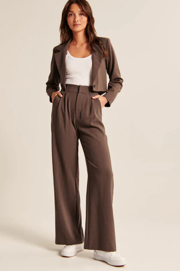 Reese | Tailored Chocolate Pants for Effortless Elegance - Image 1