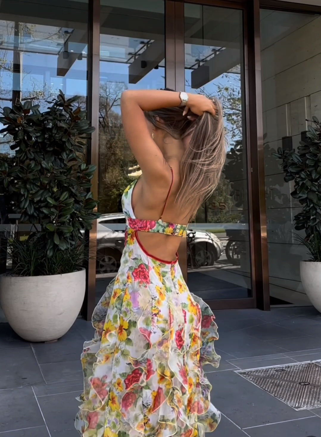 Mariah | Romantic Floral Maxi Dress with Ruffled Tiers - Image 4