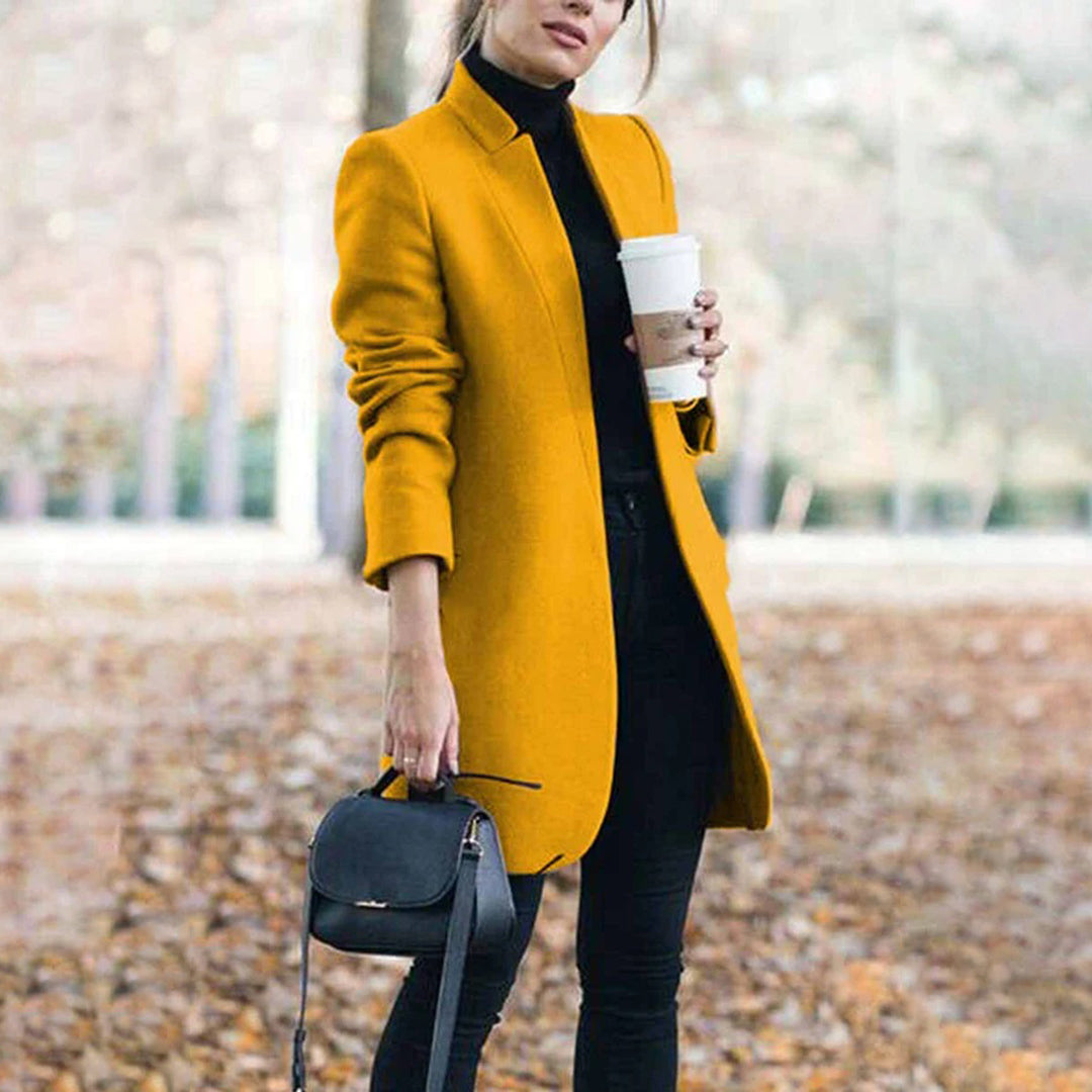 Maureen | Women's Long Stand Collar Dress Coat - Image 6