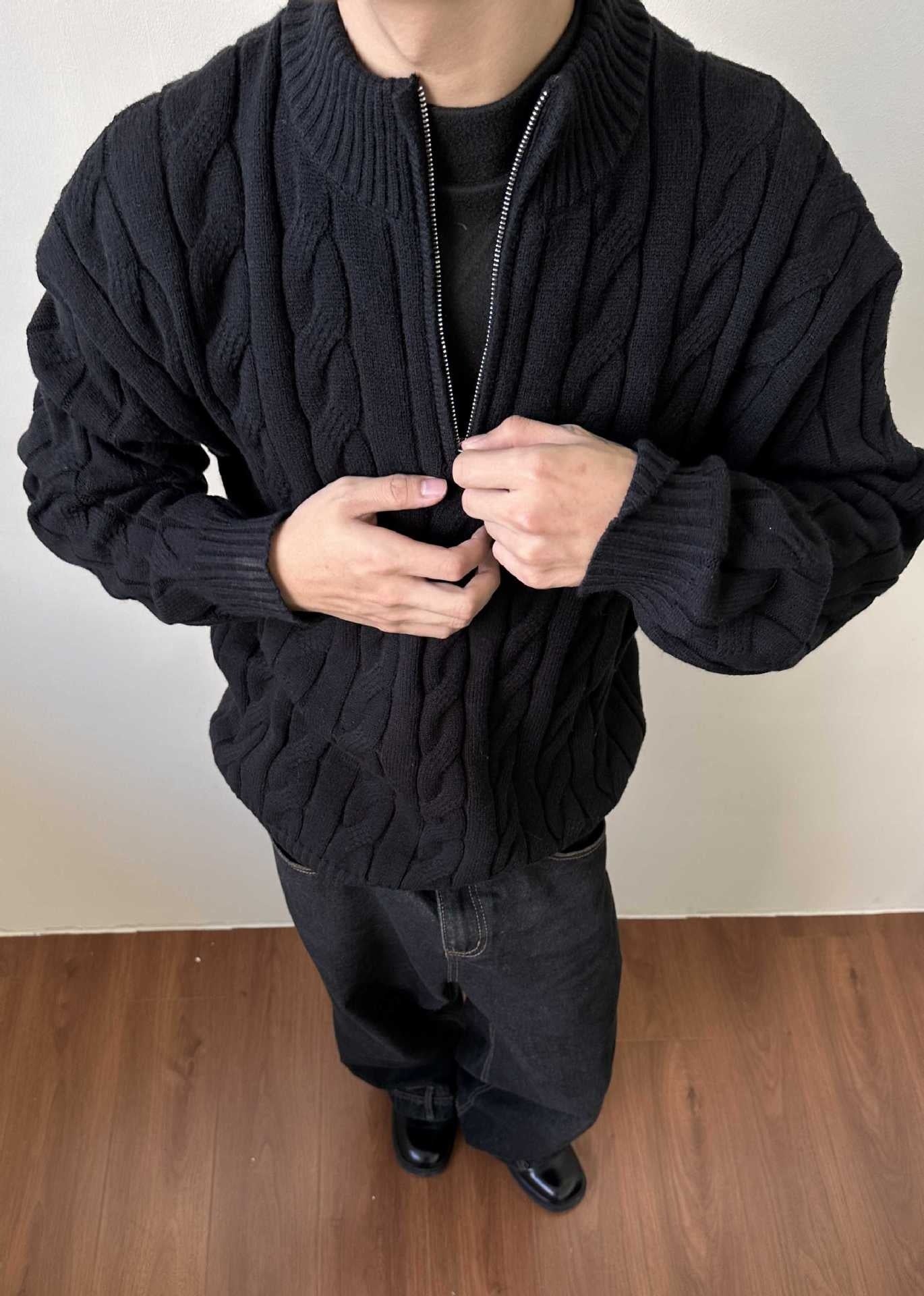 Andy | Men's Quarter-Zip Cable Knit Sweater - Image 5