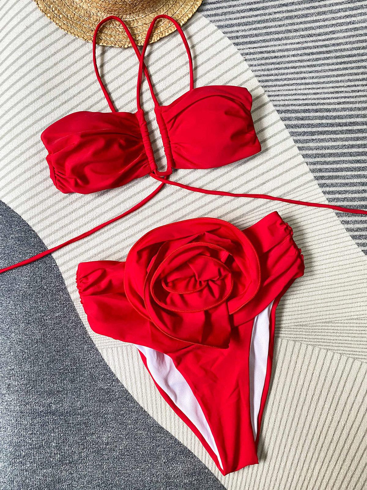 Couture-moda | Elegant Halter Neck Bikini with Floral Design for Women - Image 7