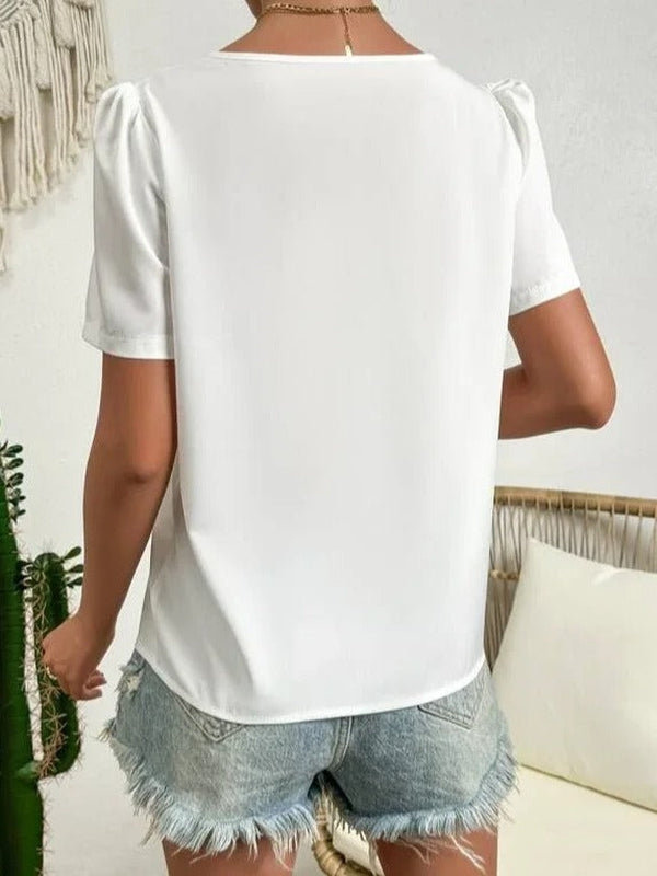 Courtney | Stylish Short-Sleeve Women’s Blouse for Summer - Image 4