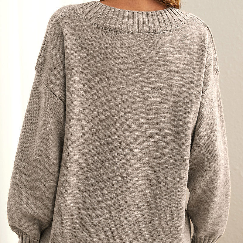 Erin | Women's Oversized V-Neck Sweater - Image 4